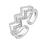 HEVIBK Bagues Série Coréenne Bagues Zircon Diamant Bagues Simples Bagues Couple Bagues Femme (taille unique, bolangjin, argent)