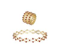 HEVIBK Bracelet à anneau extensible 2 en 1 for femme, anneau pliable et rétractable, bracelet en acier, anneaux télescopiques, bracelet élastique pour femmes