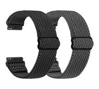 HEVIBK Bracelets de montre en nylon élastique à dégagement rapide 18mm20mm 22mm au choix (22MM, Noir & Gris)