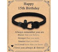 HEVIBK Cadeau d'anniversaire pour garçons de 13e, 16e, 18e, 21e anniversaire, bracelet cadeau pour garçons de 14, 15, 17, 19, 20 ans, cadeaux d'anniversaire inhabituels pour fils (15th Birthday)
