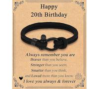 HEVIBK Cadeau d'anniversaire pour garçons de 13e, 16e, 18e, 21e anniversaire, bracelet cadeau pour garçons de 14, 15, 17, 19, 20 ans, cadeaux d'anniversaire inhabituels pour fils (20th Birthday)