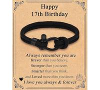 HEVIBK Cadeau d'anniversaire pour garçons de 13e, 16e, 18e, 21e anniversaire, bracelet cadeau pour garçons de 14, 15, 17, 19, 20 ans, cadeaux d'anniversaire inhabituels pour fils (17th Birthday)