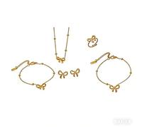 HEVIBK Ensemble de 5 bijoux papillon pour femme comprenant un collier, des boucles d'oreilles, un bracelet, une bague et une chaîne de cheville
