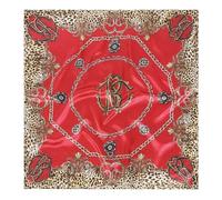 HEVIBK foulard femme soie Femmes Grand Foulards Carrés Satin Foulards Cheveux Accessoires Soie Carrés Motifs Classiques Bandanas Plage (SJ-FAN03-C)