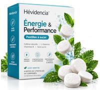 Hévidencia Pastille tablette sans sucre pour l'énergie et la performance, comprimés a sucer gout Menthe 6 sachet de 9-54