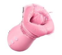 Hévidencia Stimulateur à Succion Forme Lèvres 5 en 1 - Langue Rotative 360°, 10 Vibrations, Contrôle par Application, Silencieux, Rechargeable, Idée Cadeau de Noël, Rose