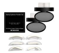 Hevixe - tampon de poudre à sourcils, Lot de 2 avec 3 Pochoirs | 3 Teintes Disponibles, Maquillage Rapide 30s, Résistant à l'Eau, Formule Douce, Kit de Contour, Usage Quotidien