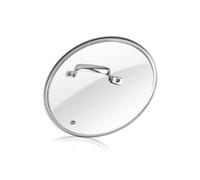HEVSTIL Couvercle en verre trempé de 21 cm avec poignée en acier inoxydable - Couvercle de rechange en verre trempé pour poêle, poêle, poêle, poêle à frire, poêle à frire