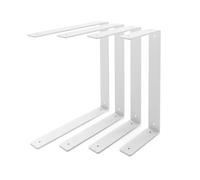HEVVA HARTENBERG Lot de 2 supports d'étagère doubles 15/20/25/30 cm - HARTENBERG - Équerre d'étagère, support d'étagère murale en forme de L, console, supports d'étagères | (lot de 2 - blanc, 20 cm)