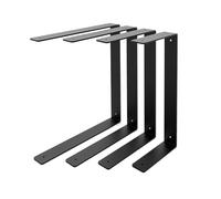 HEVVA HARTENBERG Lot de 2 supports d'étagère doubles 15/20/25/30 cm - HARTENBERG - Équerre d'étagère, support d'étagère murale en forme de L, console, supports d'étagères | (lot de 2 - Noir, 30 cm)