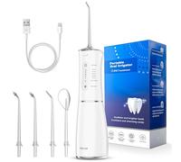 Hevva Hydropulseur dentaire de 300 ml - Grande taille - Réservoir d'eau rechargeable IPX7 - Étanche - Piquet de dents portable sans fil - Irrigateur buccal électrique - Appareil de nettoyage des