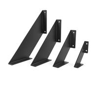 HEVVA LICHTENBERG Support d'étagère 10/15/20/25 cm | Équerre d'étagère, support d'étagère en forme de L, console, support d'étagère | (1 x support - noir, 25 cm)