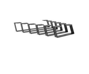 HEVVA Lot de 2 pieds de meubles inclinés, de 10 cm de haut, 20/25/30/35/40/45/50 cm - Milan - Pieds de commode, pieds de meubles, pieds d'armoire, pieds de buffet - (lot de 2 - noirs, 40 cm)