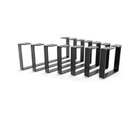 HEVVA Luxembourg - Lot de 2 pieds de meubles de 20 cm de haut - 20/25/30/35/40/45/50 cm - Luxembourg - Pieds de meubles, d'armoire, de socle pour armoire, canapé, lit ou buffet - Noir - 45 cm