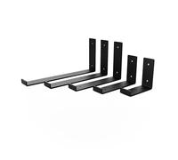 HEVVA RIEDBERG Support d'étagère 10/15/20/25/30 cm | RIEDBERG | Support d'étagère murale en forme de L | Console, Supports d'étagère | (Noir/Noir, 15 cm)