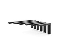 HEVVA Support de lavabo 20/25/30/35/40/45 cm | MAIN | Support de lavabo surélevé, support de charge lourde, console murale, plateau de lavabo sous plan | (Set de 2 - Noir, 15 cm)