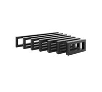 HEVVA Support de lavabo hauteur 10 cm 20/25/30/35/40/45/50 cm - RHEIN - console pour vasque à poser, support mural renforcé, équerre lavabo en métal | (lot de 2 - noir, 50 cm)