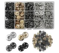 Hevysuo 150 Pièces Boutons Pression à Coudre,15mm Acier inoxydable Fermetures à Pression Bouton,4 Couleurs Boutons Pression Légers,pour DIY,Vêtements,Sac à Main,Loisirs Créatifs