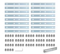 Hevysuo 16 Pièces 20x20 Droit Ligne Connecteur,Profil en Aluminium Droit Ligne Connecteur,Support de Plaque Plate à Rainure en T avec Vis M5x6 pour Profilés de Bâtimentprofilé en Aluminium,Argent