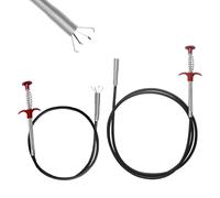 Hevysuo 2 Pièces Pince Griffe Flexible 90cm/200cm,Acier Inoxydable Pince pour Deboucher Evier Canalisation,Crochets de Nettoyage en Spirale pour Cuisine,Salle de Bain