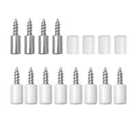 Hevysuo 20 Pièces Taquet Etagère 7,5mm,Acier inoxydable Support d'Étagère à Vis Autotaraudeuses avec Couverture Antidérapant pour Armoire Meubles Bureau Cuisine,Argent