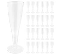 Hevysuo 25 Pièces Flûtes à Champagne Réutilisables,140ml Coupe Champagne Transparent,Flute Champagne Plastique pour Fêtes,Mariages,Anniversaires