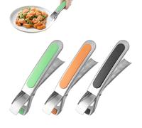 Hevysuo 3Pcs Anti-Dérapant Bol Clip Acier Inoxydable avec Poignée en Silicone,Pince Attrape Plat Chaud Air Fryer 17,5cm,Pince à Vaisselle Antidérapante pour Micro-Ondes,Four(Noir Vert Orange)