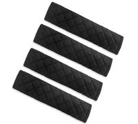 Hevysuo 4 Pièces Coussinets de Ceinture de Sécurité de Voiture,Peluche Housses de Sangle Dépaule de sac à dos,Coussinets de Confort pour Adultes et Enfants,Noir,10,2 x 2,7 pouces