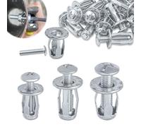 Hevysuo 45 Pièces Écrous à Pétales de Vis d'Expansion M4 M5 M6,Ancrage Mural Creux Robuste,Galvanisée Vis à Expansion Petal Nut pour la Fixation de Tôles Murs Portes Fenêtres Blocs Creux,Argent