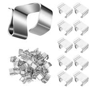 Hevysuo 50 Pièces Crochet de Lumière,Acier au manganèse Crochets de Gouttière de Toit Extérieurs,pour les Lumineuse Intérieur et Extérieur Universel,Argent