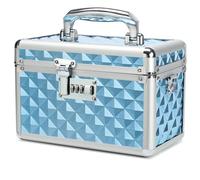 HEWEI WORKS Boîte de Rangement avec verrou à Combinaison, boîte de Stockage de médicaments verrouillable, boîte de Premiers Secours Vide, boîte de sécurité (Blue, Small)