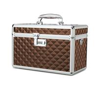 HEWEI WORKS Boîte de Rangement avec verrou à Combinaison, boîte de Stockage de médicaments verrouillable, boîte de Premiers Secours Vide, boîte de sécurité (Coffee, Large)