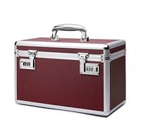 HEWEI WORKS Boîte verrouillable pour medicaments, 37.8x22.3x23.8cm, adapté à l'entreposage de Pharmacie et d'objets personnels importants, Contient un Pilulier en Plastique (Brown)