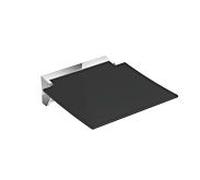Hewi 350 siège rabattable 950.51.2059092 Support mural, acier inoxydable chromé, surface d'assise gris anthracite, 350x373x107mm