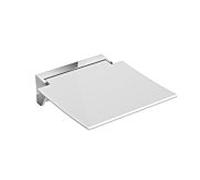 Hewi 350 siège rabattable 950.51.4059098350 x 373 x 107 mm, surface d'assise blanc de sécurité, mobile, chromé