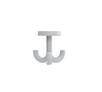 Hewi 477 crochet 477.90.05297 triple, rotatif, plus de 15 mm d'épaisseur, gris clair