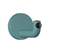 Hewi 477 crochet mural 477.90B03555 105mm, tampon de porte noir, mat, bleu aqua