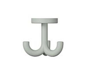 Hewi 477 Haken 477.90B05095 70mm, triple, orientable, mat, gris roche