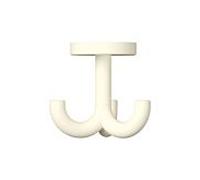 Hewi 477 Haken 477.90B05299 70 mm, triple, orientable, plus de 15 mm d'épaisseur, mat, blanc pur