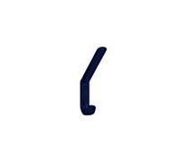 Hewi 477 patère 477.90.07050 hauteur: 165 mm, bleu acier