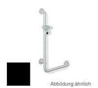 Hewi 801 poignée coudée 801.33.21690 600 x 1100 mm, noir profond, âme en aluminium, avec support de douche