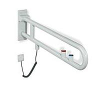 Hewi 801 Bras de support en E 801.50.70536 700 mm, corail, bouton affleurant / fonction, anneau rouge