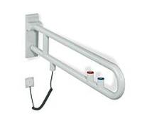 Hewi 801 Bras de support en E 801.50.72584 900 mm, terre d'ombre, bouton affleurant / fonction, anneau rouge