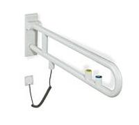 Hewi 801 Bras de support rotatif en E 801.50.51084 850 mm, terre d'ombre, bouton affleurant / fonction, anneau jaune