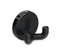 Hewi 801 crochet double 801.90.02090 noir profond, avec rosace d = 40mm