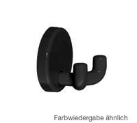 Hewi 801 crochet double 801.90.02090 noir profond, avec rosace d = 40mm
