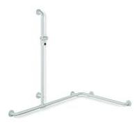 Hewi 801 main courante de douche 801.35.30033 1185/762 x 1100 mm, rubinrot , avec barre de support de douche coulissante