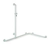 Hewi 801 main courante de douche 801.35.30074 1185/762 x 1100 mm, vert pomme, avec barre de support de douche coulissante