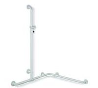Hewi 801 main courante de douche 801.35.31018 762/762 x 1100 mm, senfgelb , avec barre de support de douche coulissante