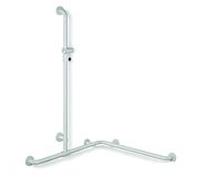 Hewi 801 main courante de douche 801.35.31655 2 x 762 x 1100 mm, bleu aqua, avec barre de support de douche, âme en aluminium